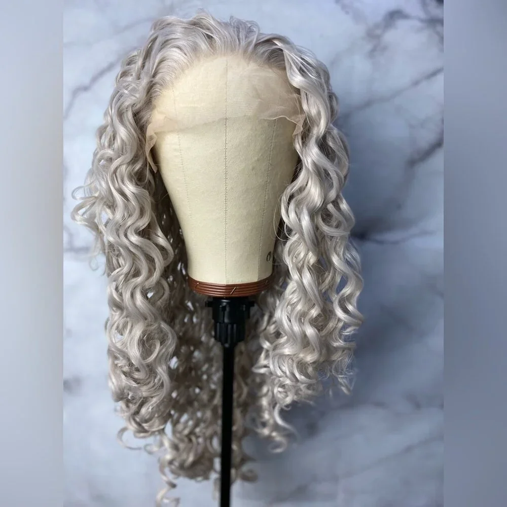 Silver Grey Lace Front  Wig
